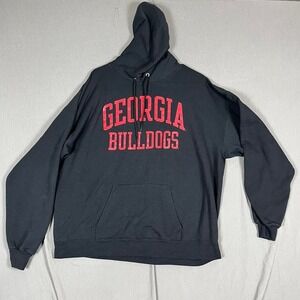 Georgia Bulldogs Hoodie Mens XL Black NCAA Football Long Sleeve EUC